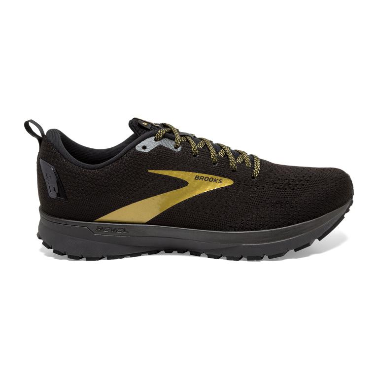 Brooks Revel 4 Road Running Shoes - Men's - Black/Gold (19843-LDSF)